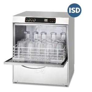 DC SG50ISD Standard Range 500mm Basket Frontloading Commercial Glasswasher with Integral Water Softener & Drain Pump, 30 Pint Capacity