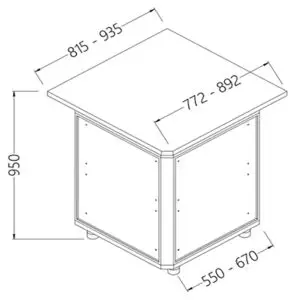 Diamond CC90X/5 Neutral Bar Counter Units_Cashier Section 90° (Closed)