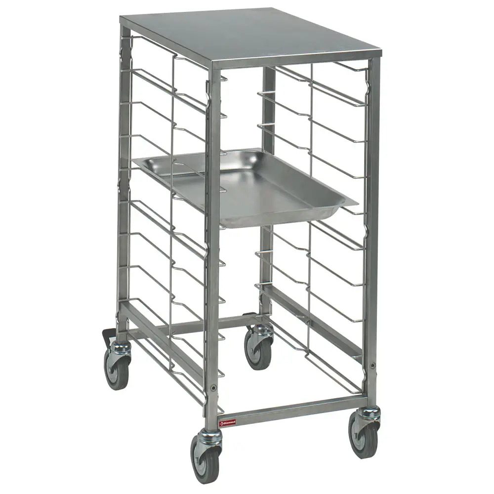 Diamond CG17/B Plate Trolley 7X Gn 1/1, Space 75 Mm, With Top In Stainless Steel