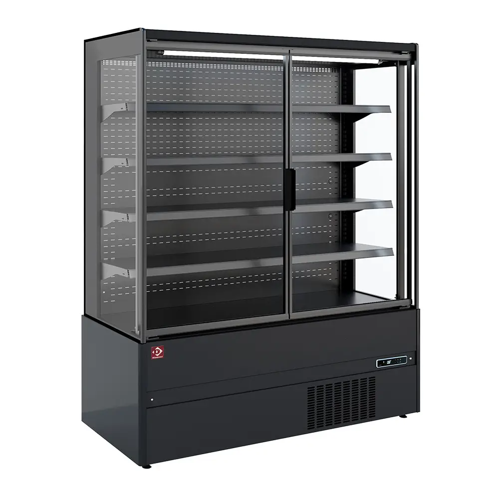 Diamond LML09-F5 Black Refrigerated Self Service Display w/ Swinging Doors