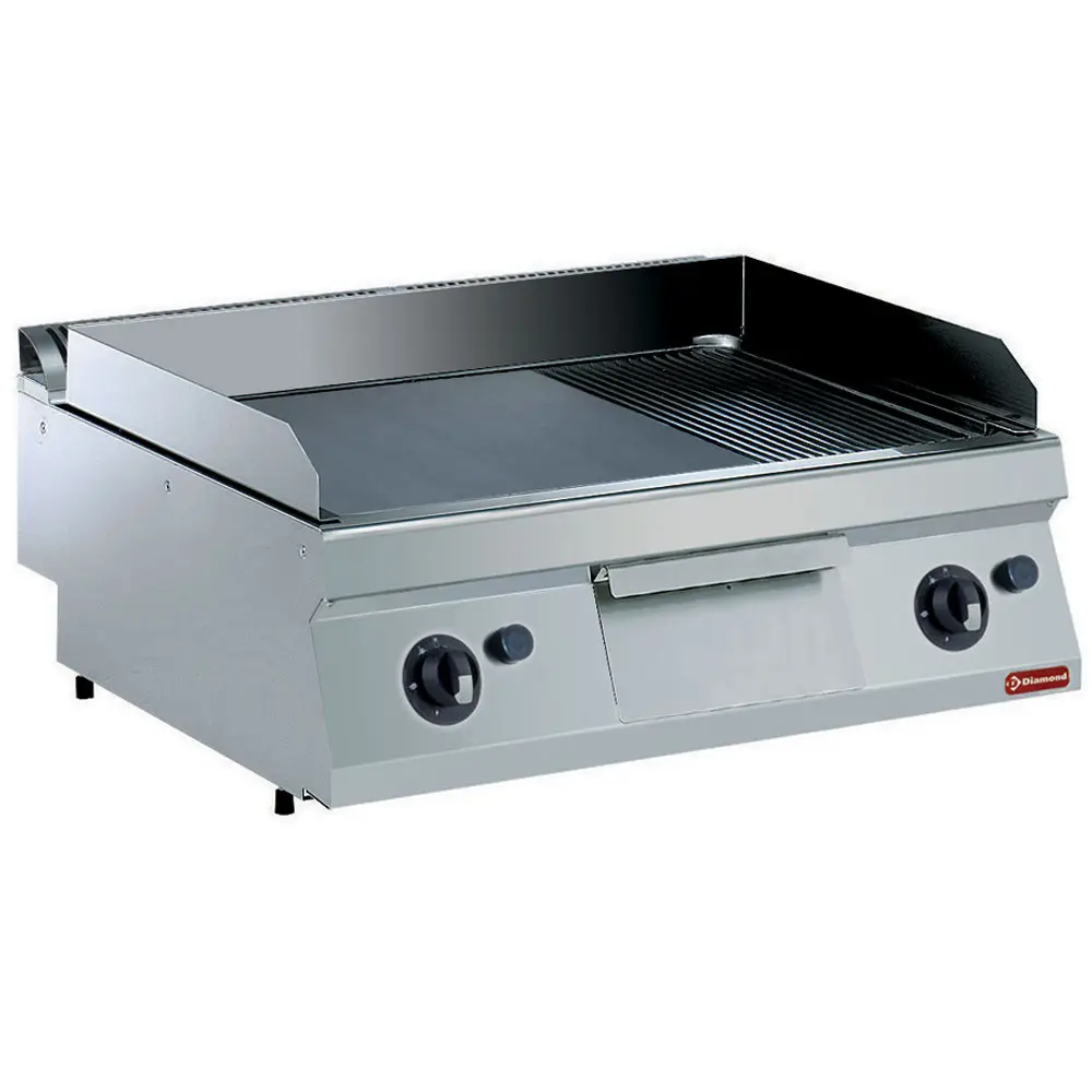 Diamond G17/PM8T-N Gas cooking plate, 2/3 smooth, 1/3 grooved -TOP-