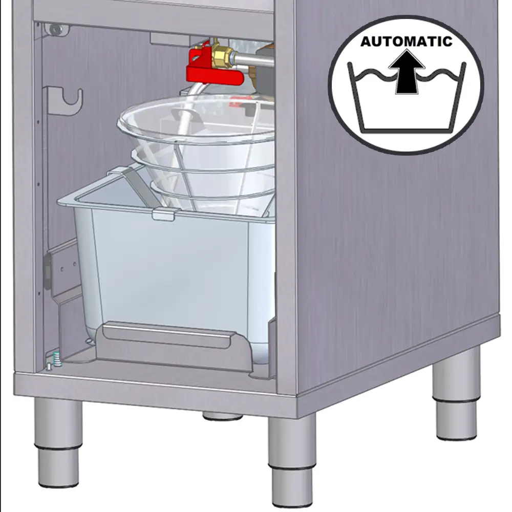 Diamond FSM-16E/FL Electric fryer with filtration system, 1 tank 16 liters, on cabinet - Image 2
