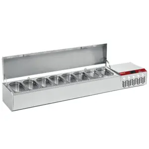 Diamond SX175G/CP9 Stainless Steel Topping Unit with Lid, 8 x 1/4 GN