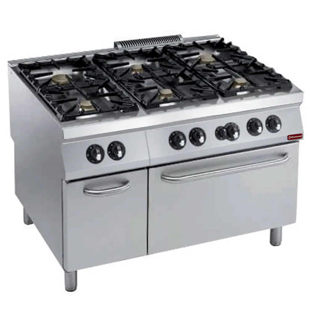 Diamond G22/6BFA12PW-N 6 Stove Freestanding Gas Range Cooker on Gas Oven & Neutral Cupboard