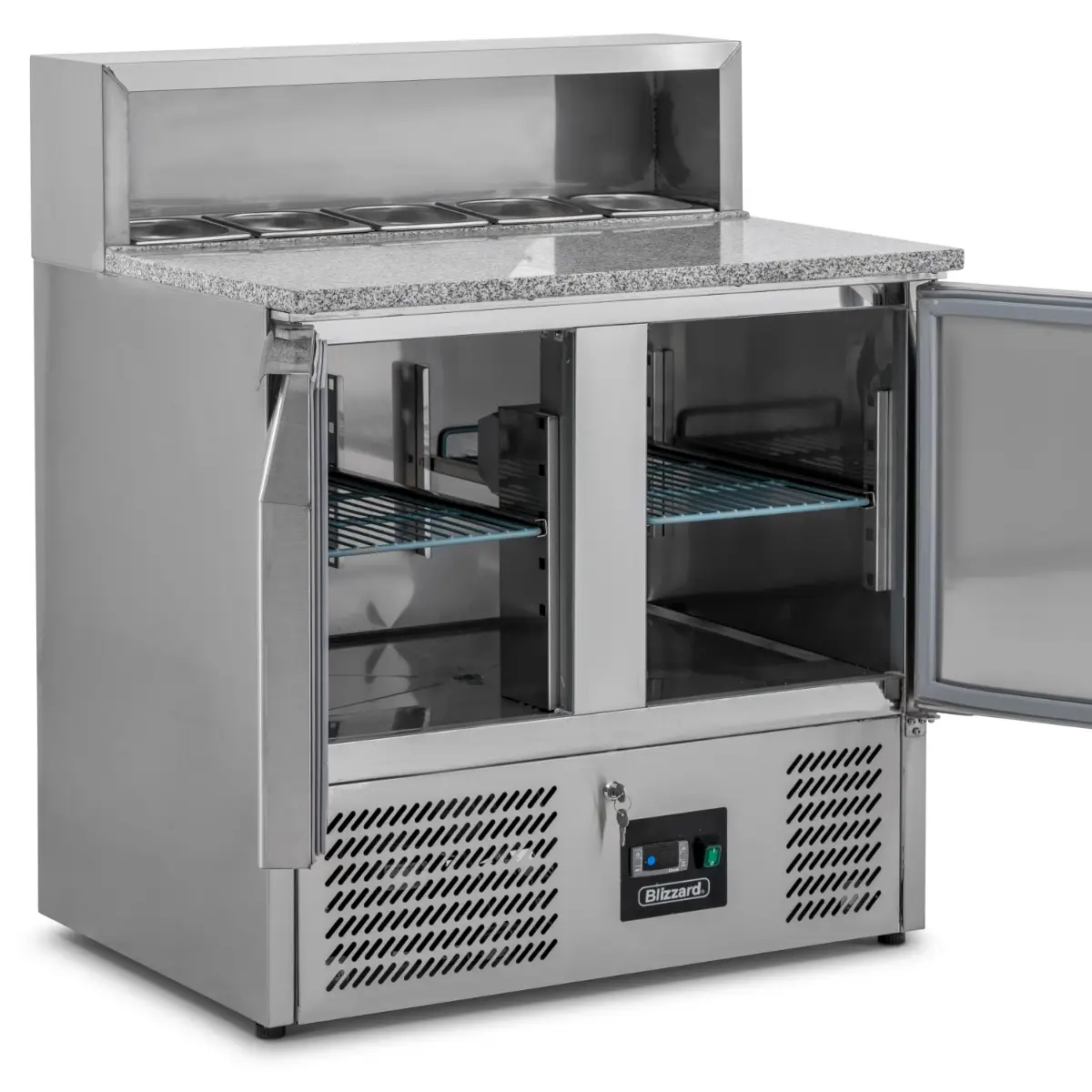 BLIZZARD Compact Double Door Refrigerated Pizza Prep Counter - Image 2
