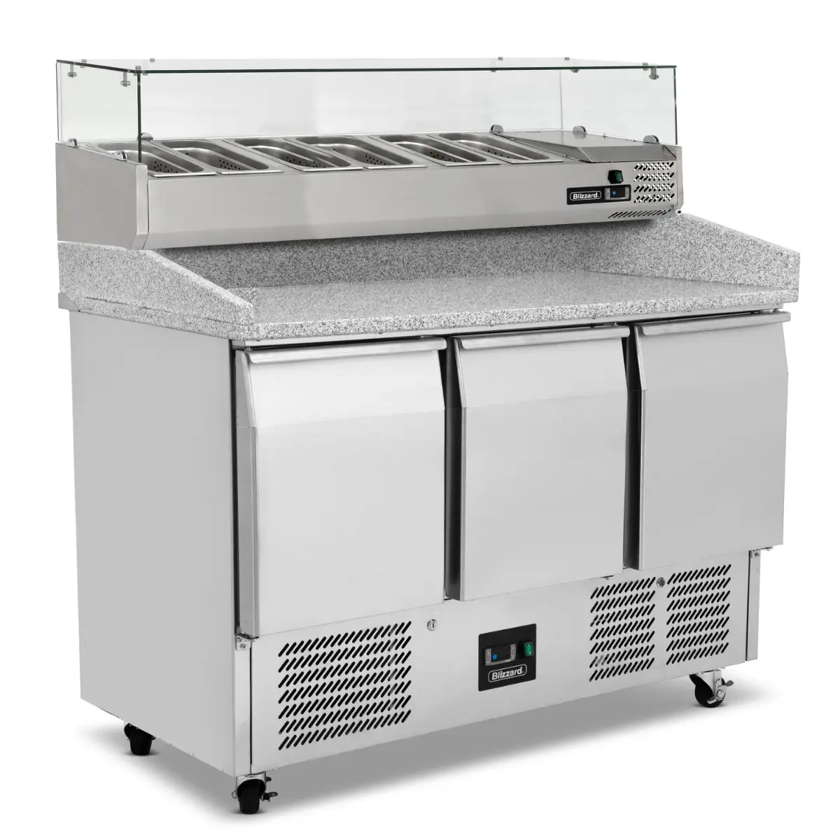 BLIZZARD Compact Triple Door Pizza Prep Counter