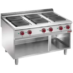 Diamond E9/6PQA12 Electric stove, 6 plates on open cupboard