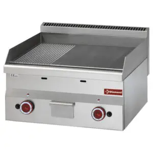 Diamond G60/PM6T Gas cooking plate, 2/3 flat and 1/3 ribbed -Top-