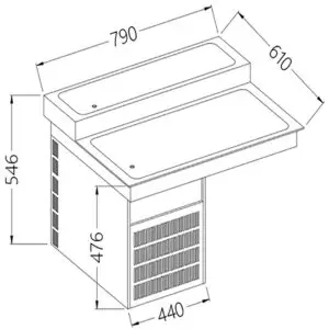 Diamond DI/RPX08-P2N Refrigerated Top Element, 2 Levels, 2X Gn 1/1
