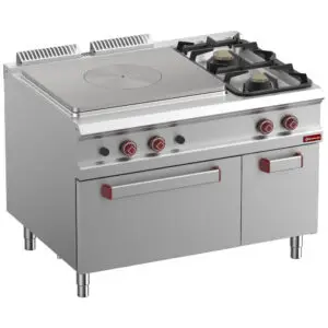 Diamond G9/T2BFA12-N 2 Stove & 1 Whole Plate Freestanding Gas Range Cooker on Neutral Closed Cupboard