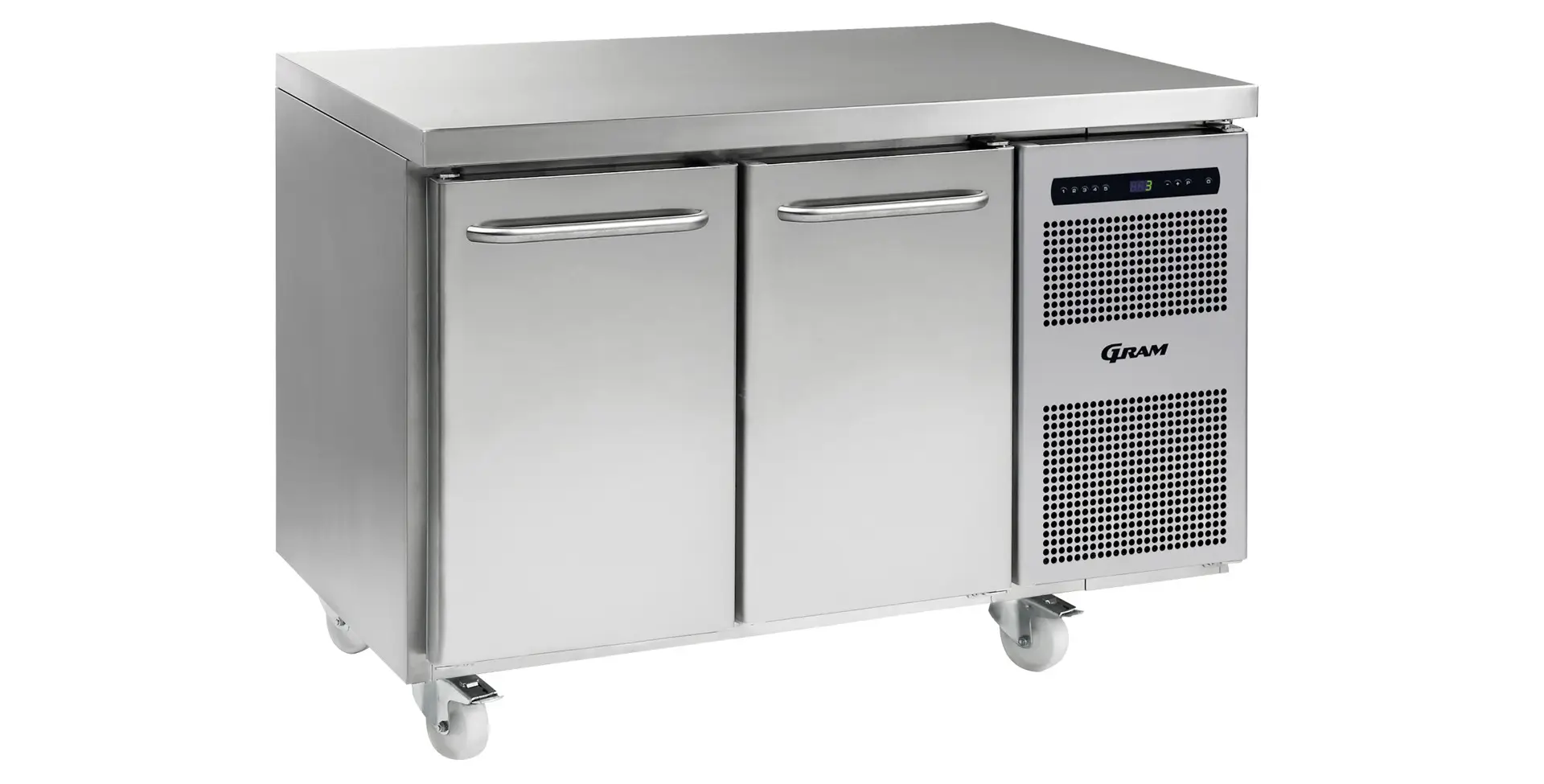 Gram K 1407 CSG A DL/DR C2 2 Door Stainless Steel Refrigerated Counter, 345 Litres