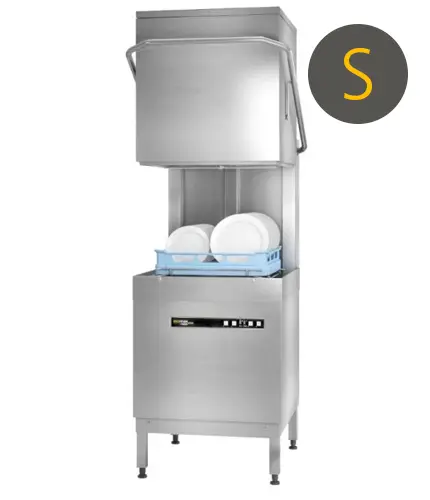 Hobart Ecomax Plus H615SW-10C 500mm Basket Hood / Passthrough Dishwasher with Integral Water Softener & Drain Pump, 18 Plates