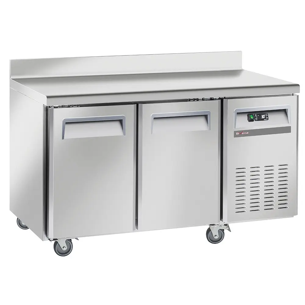 Diverso WR-GTB2-2BD Freezing table, ventilated, 2 doors GN 1/1, with backsplash