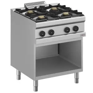 Diverso WR-G4BA-A1 Gas range 4 burners, on open cupboard