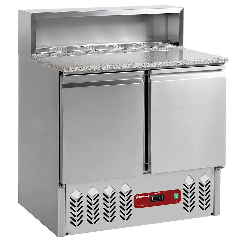 Diamond SR2/R6 2 Door Preparation Refrigerated Saladette Counter, 5 x 1/6 GN