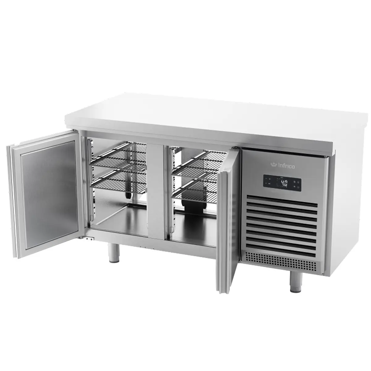 INFRICO Triple Door Pass Thru Refrigerated Prep Counter - Image 2