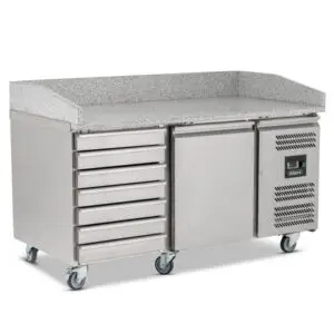 BLIZZARD Single Hinged Door Pizza Prep Counter With Neutral Drawers