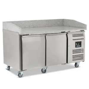 BLIZZARD Double Hinged Door Pizza Prep Counter with Granite Worktop