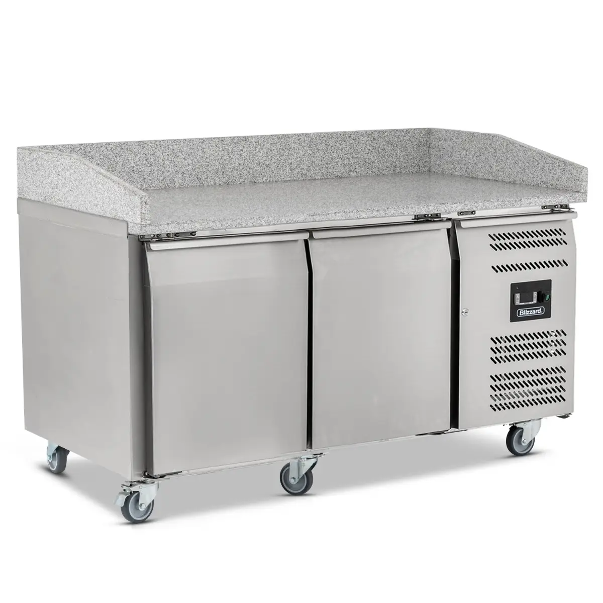 BLIZZARD Double Hinged Door Pizza Prep Counter with Granite Worktop