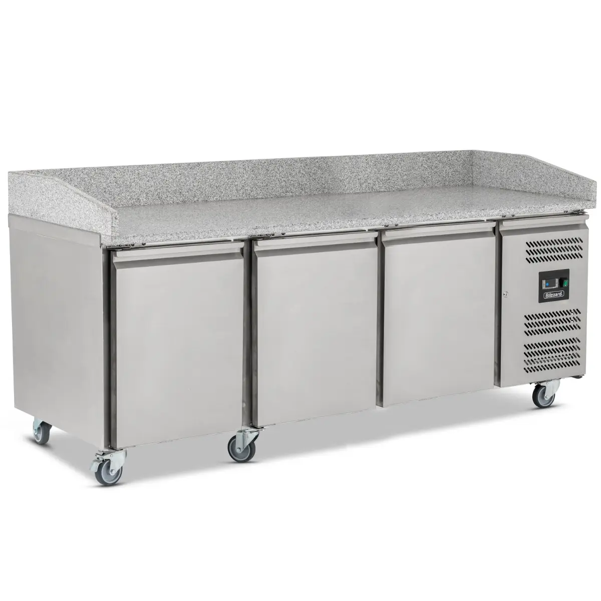 BLIZZARD Triple Hinged Door Pizza Prep Counter with Granite Worktop