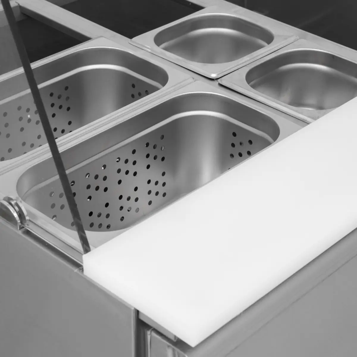 BLIZZARD Double Hinged Door Refrigerated Prep Counter With Glass Canopy - Image 4