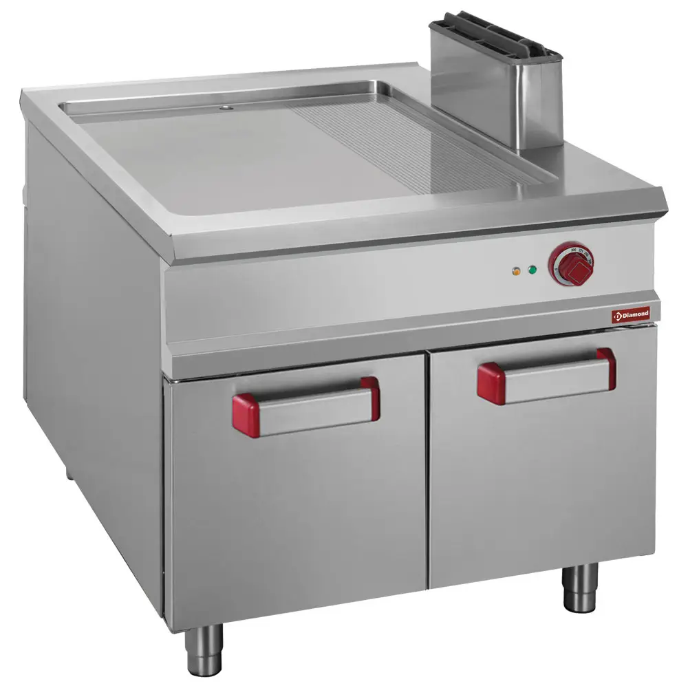 Diamond E1/PMA2 Freestanding 2/3 Smooth 1/3 Grooved Fry Top Electric Griddle on Netrual Closed cupboard, 12kW