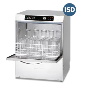 DC SG45ISD Standard Range 450mm Basket Frontloading Commercial Glasswasher with Integral Water Softener and Drain Pump, 25 Pint Capacity