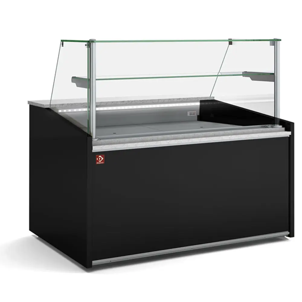 Diamond DET/13-AV-B5 Black Refrigerated Serveover Counter with Understorage, 1285mm