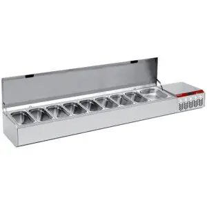 Diamond SY219G/CP9 Stainless Steel Topping Unit with Lid, 10 x 1/3 GN