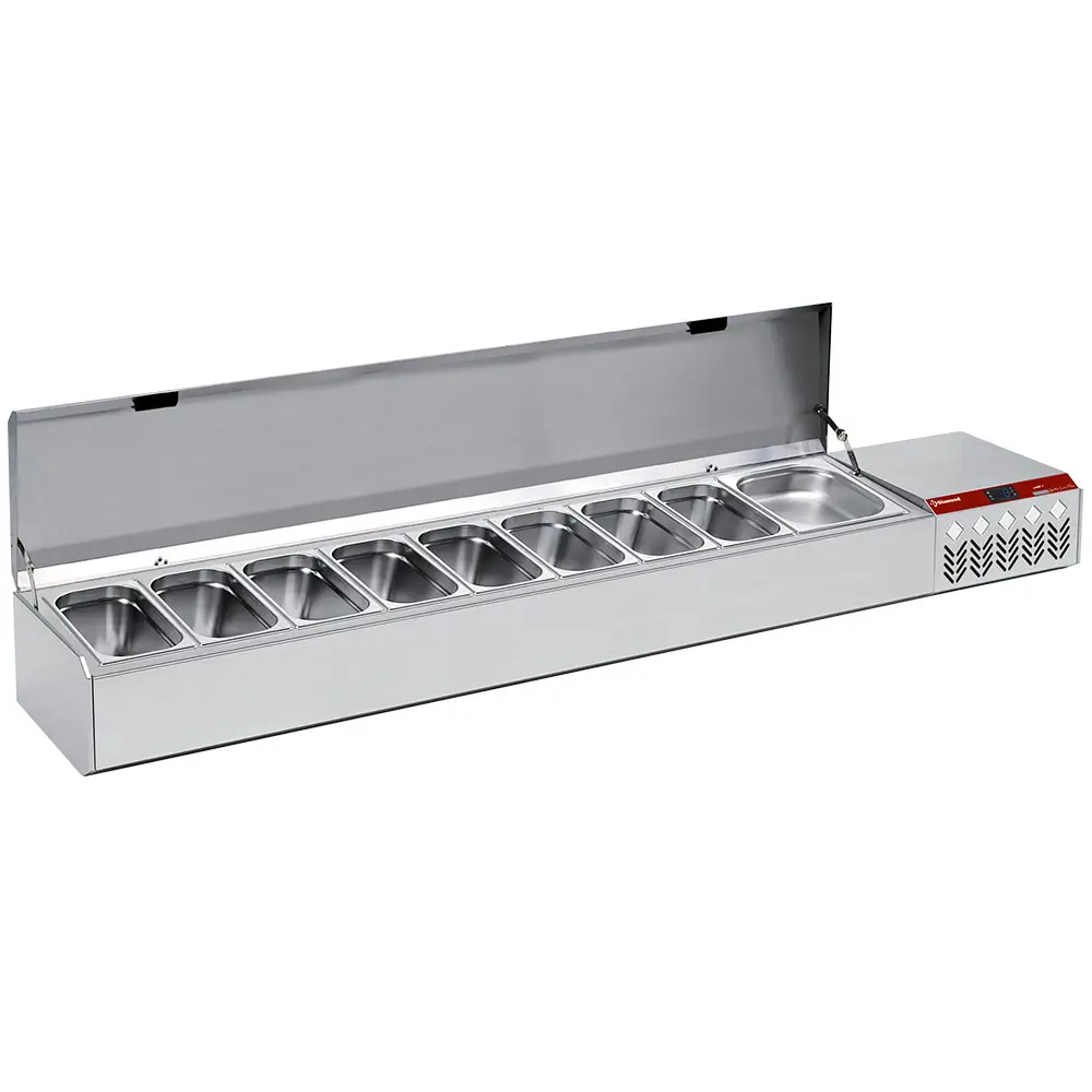 Diamond SY219G/CP9 Stainless Steel Topping Unit with Lid, 10 x 1/3 GN