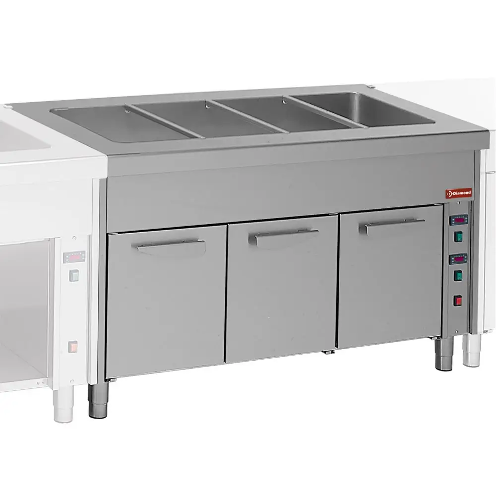 Diamond S80/BC12 Electric Bain Marie on Hot Open Cupboard, 3 x 1/1 GN
