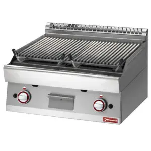 Diamond PLX87-PB Stainless Steel 1/1 Module Ribbed Lavastone Grill