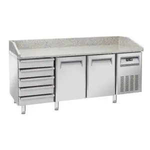 Diverso WR-PZ20-52 Refrigerated pizza table 2 doors EN 600x400, 5 neutral drawers EN 600x400