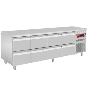 Diamond DT224/P9_4XCA1/2-P9 Refrigerated Preparation Counter with 8 Drawers, 550 Litres