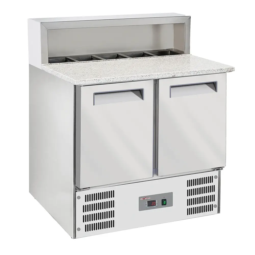 Diverso WR-SRP6-Z2 Refrigerated pizzas table 2 doors GN1/1, refrigerated structure 5x GN1/6-150 mm