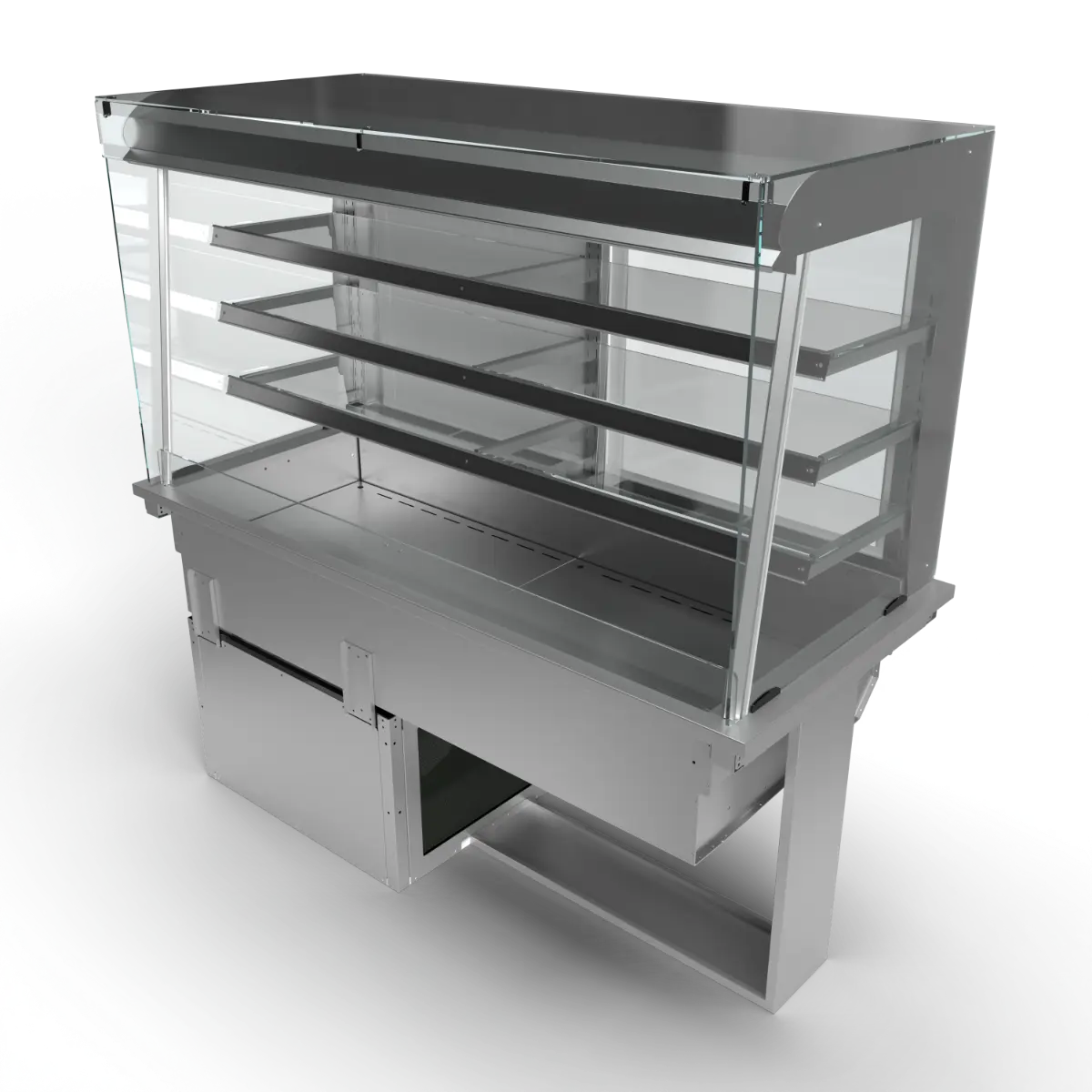 Moffat D4RDSL Drop-In Refrigerated Multi Tier 3 Shelf Model with Square Glass Open Front