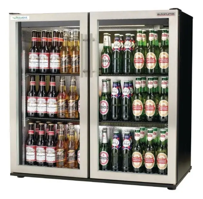 Autonumis RVC00004 EcoChill Stainless Steel Hinged Double Door Bottle Cooler, 156 x 330ml Bottles