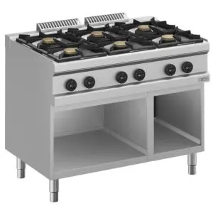 Diverso WR-G6BA-A2 Gas range 6 burners, on open cupboard
