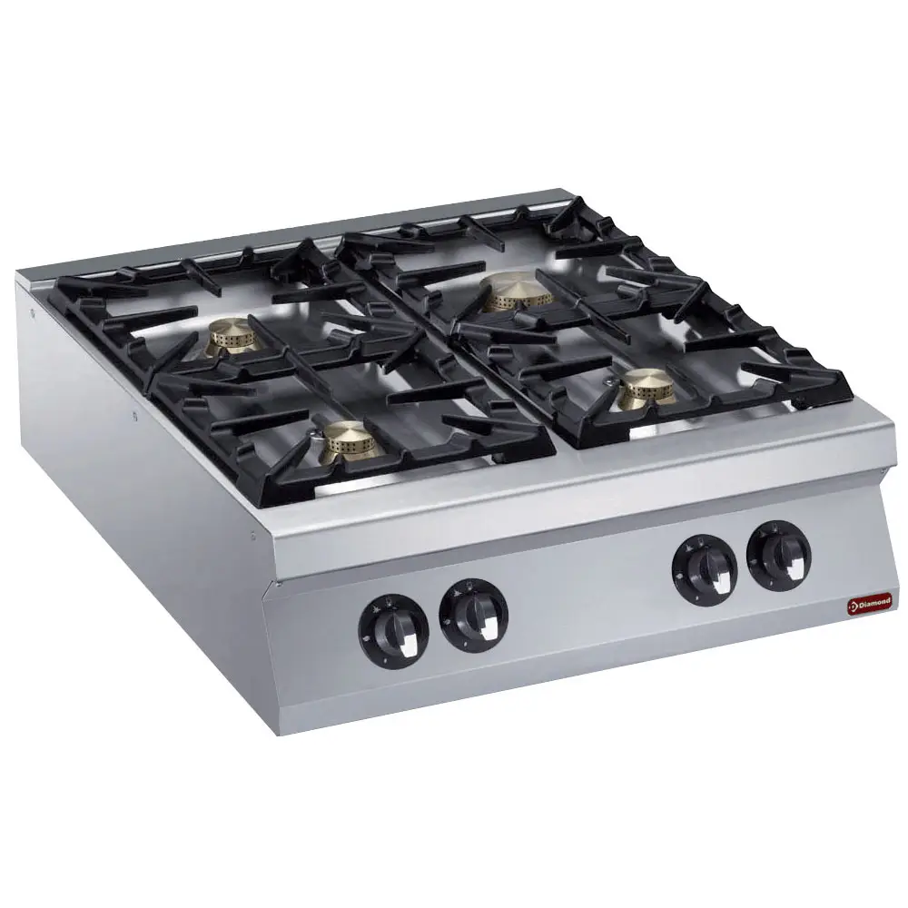Diamond G22/4B8T-N 4 Burner Countertop Gas Range Cooker