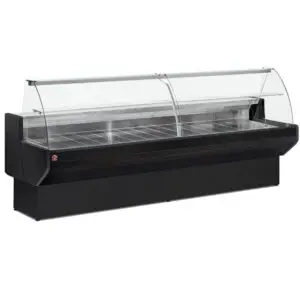 Diamond ML15/B5-VV/R2 Black Refrigerated Curved Serveover Counter with Understorage, 1500mm