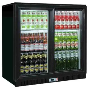 Coolpoint HX251 Sliding Glass Double Door Black Bottle Cooler, 174 x 275ml Bottles