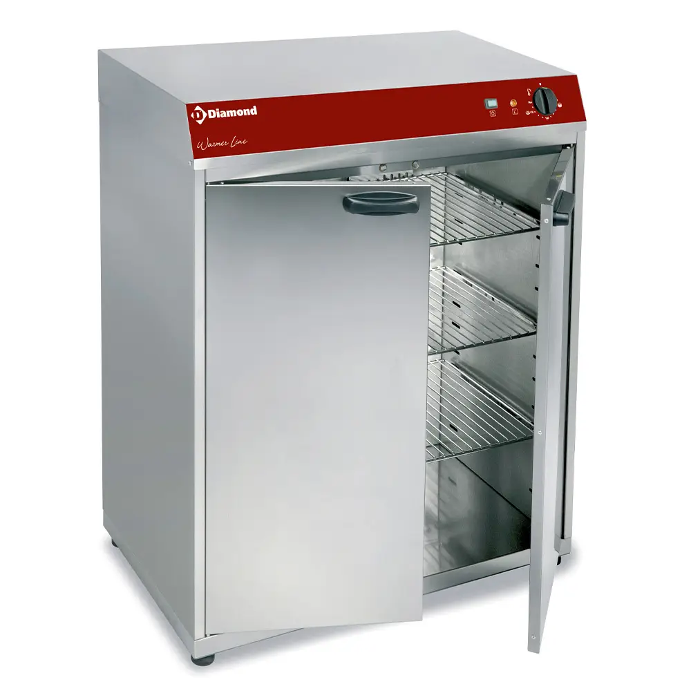 Diamond GEMMA120/V 2 Hinged Door Ventilated Hot Cupboard, 120 Plates