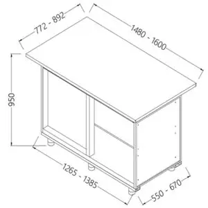 Diamond LC90SX/5 Neutral Bar Counter Units_Cashier Section (Left)