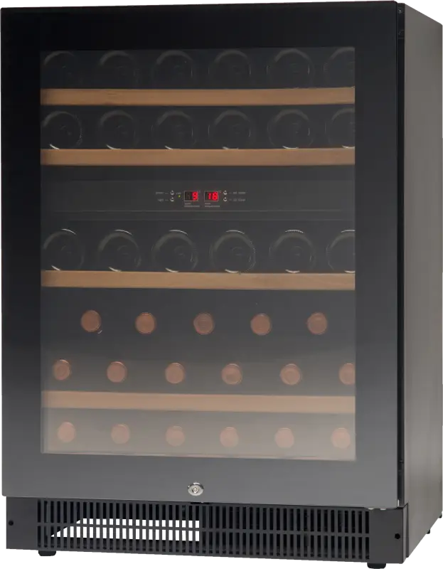 Vestfrost GRADED WFG 45 Glass Single Door Multi-Zone Compact Wine Cabinet, 44 x 750ml Bottles
