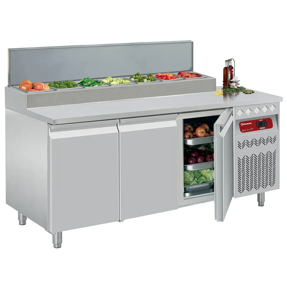 Diamond DTS-7/P9 3 Door Stainless Steel Refrigerated Counter, 405 Litres - Image 2