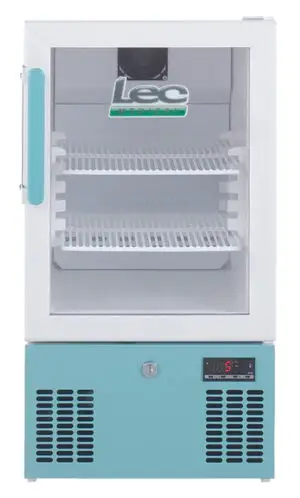 LEC Medical PEGR41UK Glass Single Door Pharmacy Essential Refrigerator, 41 Litres