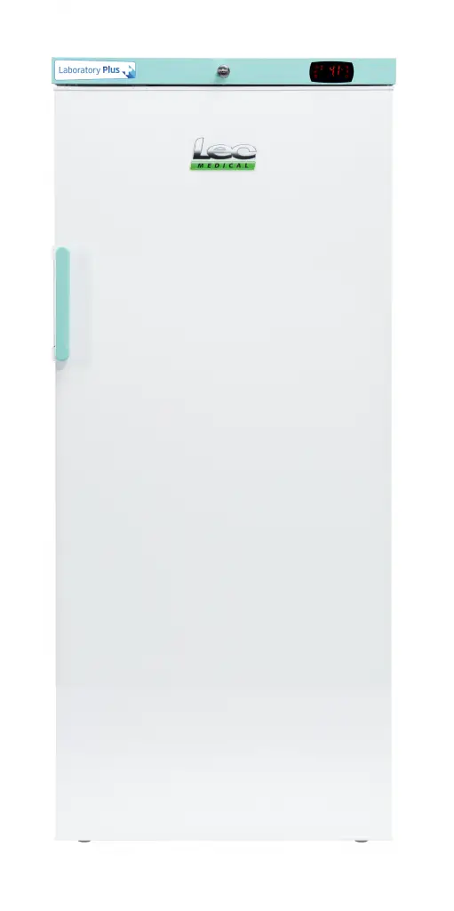 LEC Medical LSFSF242BT-UK Solid Single Door Laboratory Plus Bluetooth Enabled Upright Freezer, 242 Litres