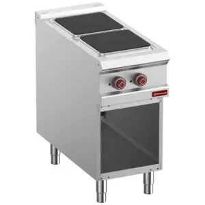 Diamond E9/2PQA4-N 2 Squared Plates Freestanding Electric Range Cooker on Neutral Open Cupboard, 6kW
