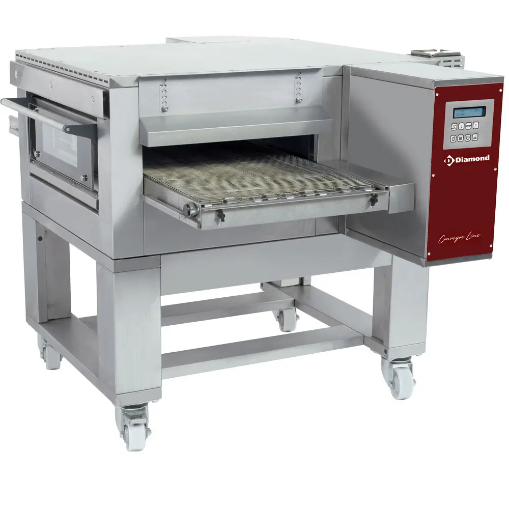 Diamond FTGV50/85-N Gas Conveyor 1 Chamber Pizza Oven with Heat Transition Gas, 500mm Wide