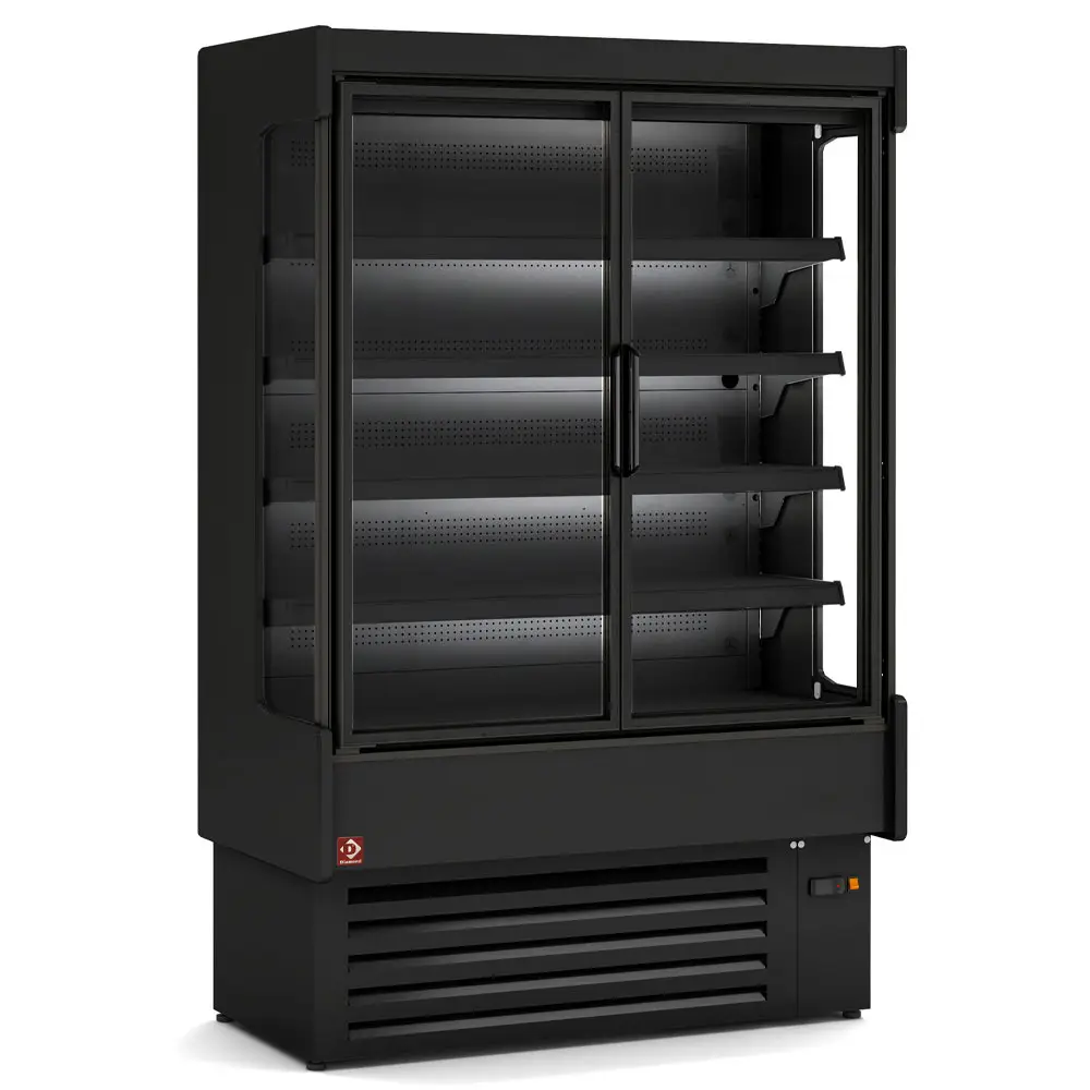 Diamond NIA15/B5-7-PV Black Refrigerated Multideck Display with 3 Swing Doors, 1623mm